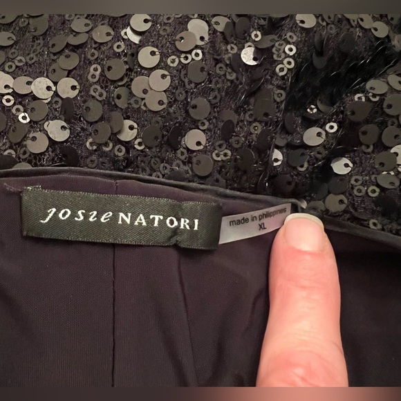 Natori Black Sequin Long Sleeve Dress - Picture 11 of 13